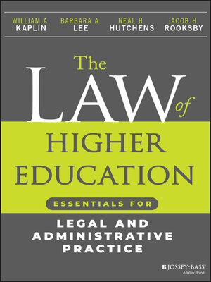 cover image of The Law of Higher Education